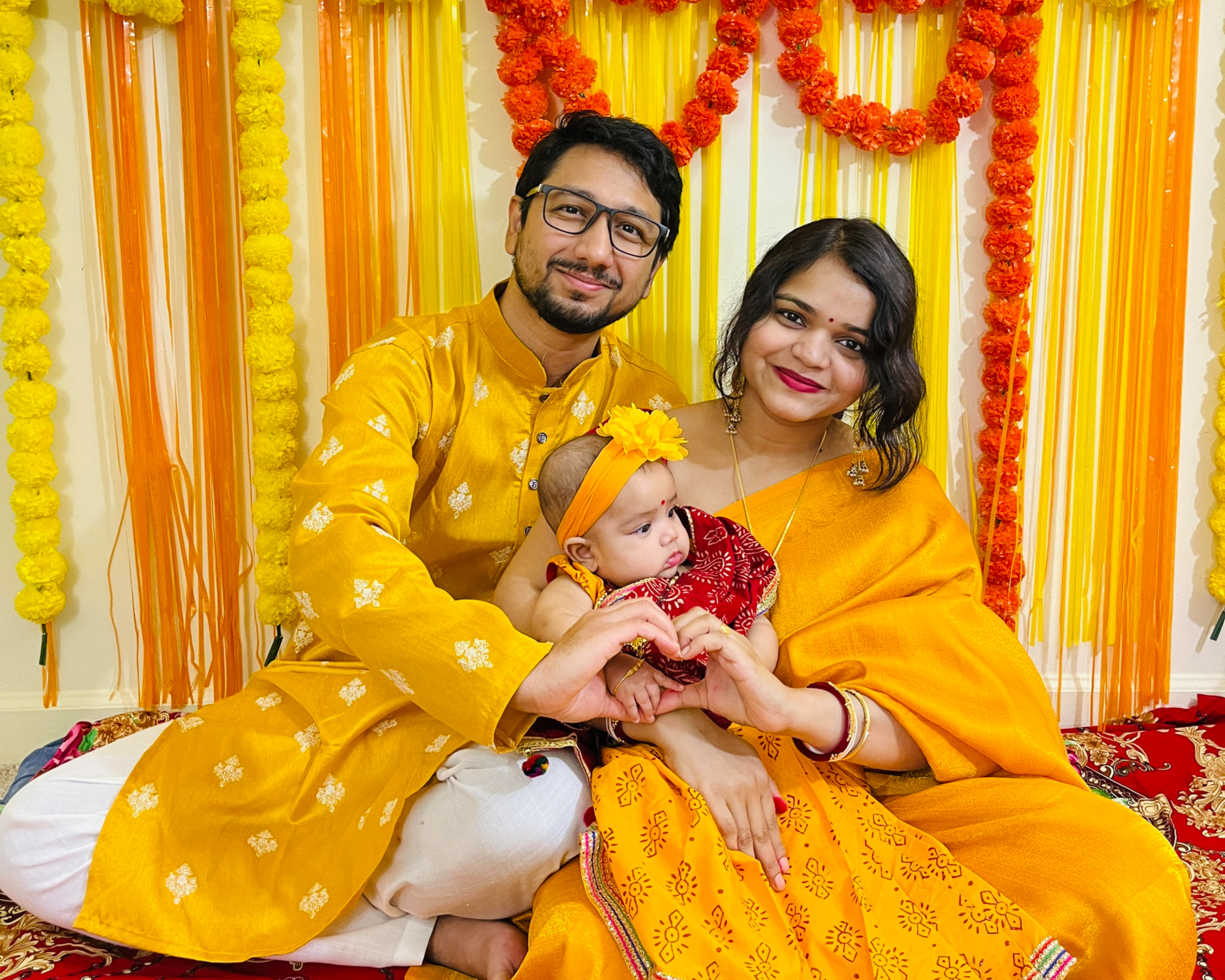 Amit Seal Ami, with his wife and daughter