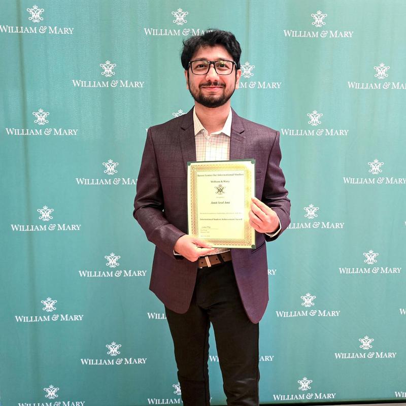 International Student Achievement Award 2024 from William & Mary