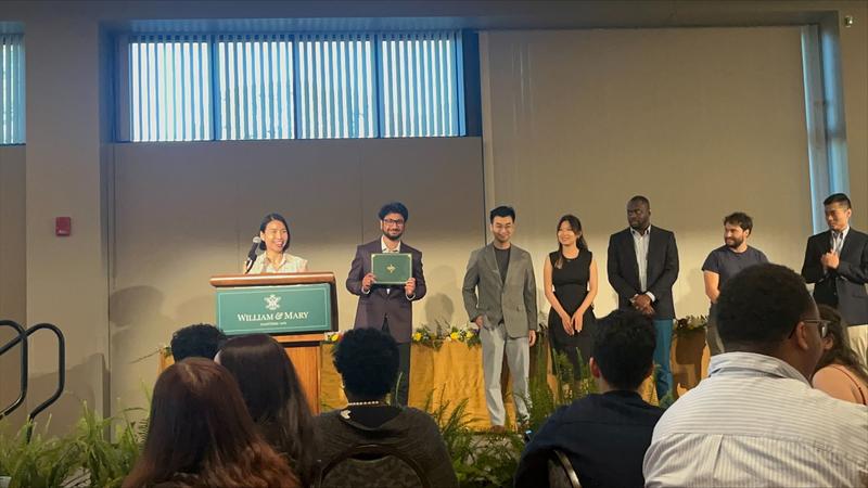 Receiving International Student Achievement Award 2024, W&M