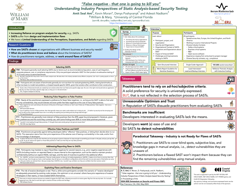 Poster of False Negatives Kill paper (Distinguished Paper, S&P 2024)